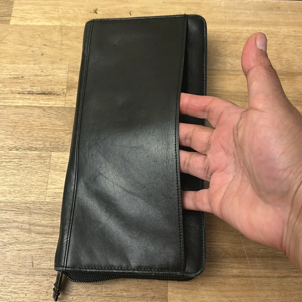 TUMI leather travel wallet